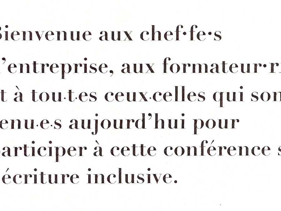 French inclusive writing example of French inclusive writing